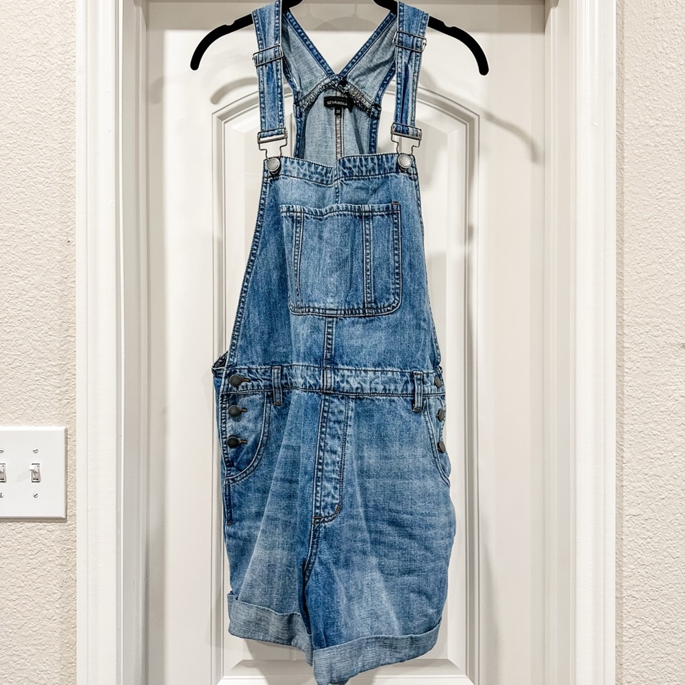 SeeThruSoul, Women’s Denim Overalls with Front Pocket, Size 30